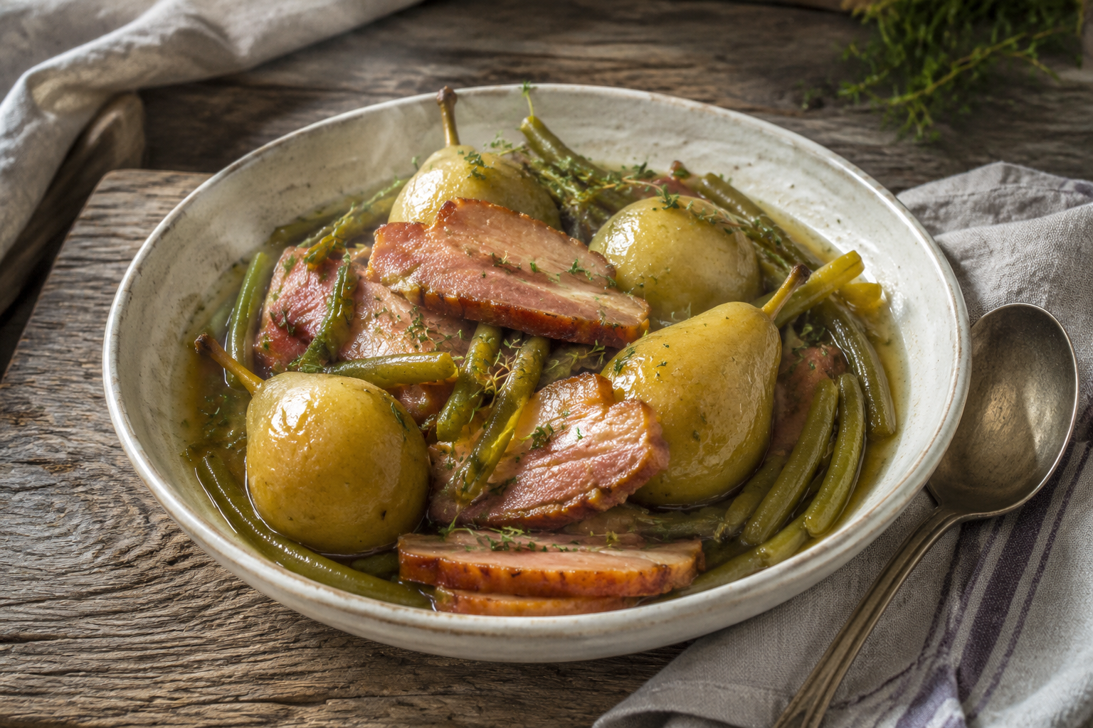 Gericht der Woche: Birnen, Bohnen und Speck – so schmeckt der Spätsommer im Norden